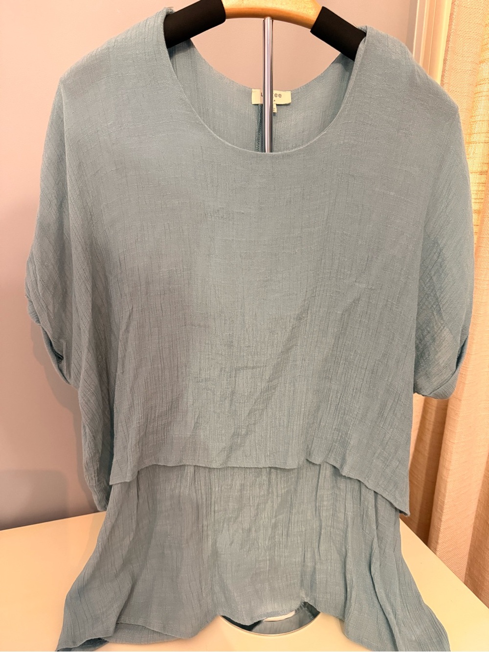 Umgee Relaxed Layered Light Blue Women's Tunic Top